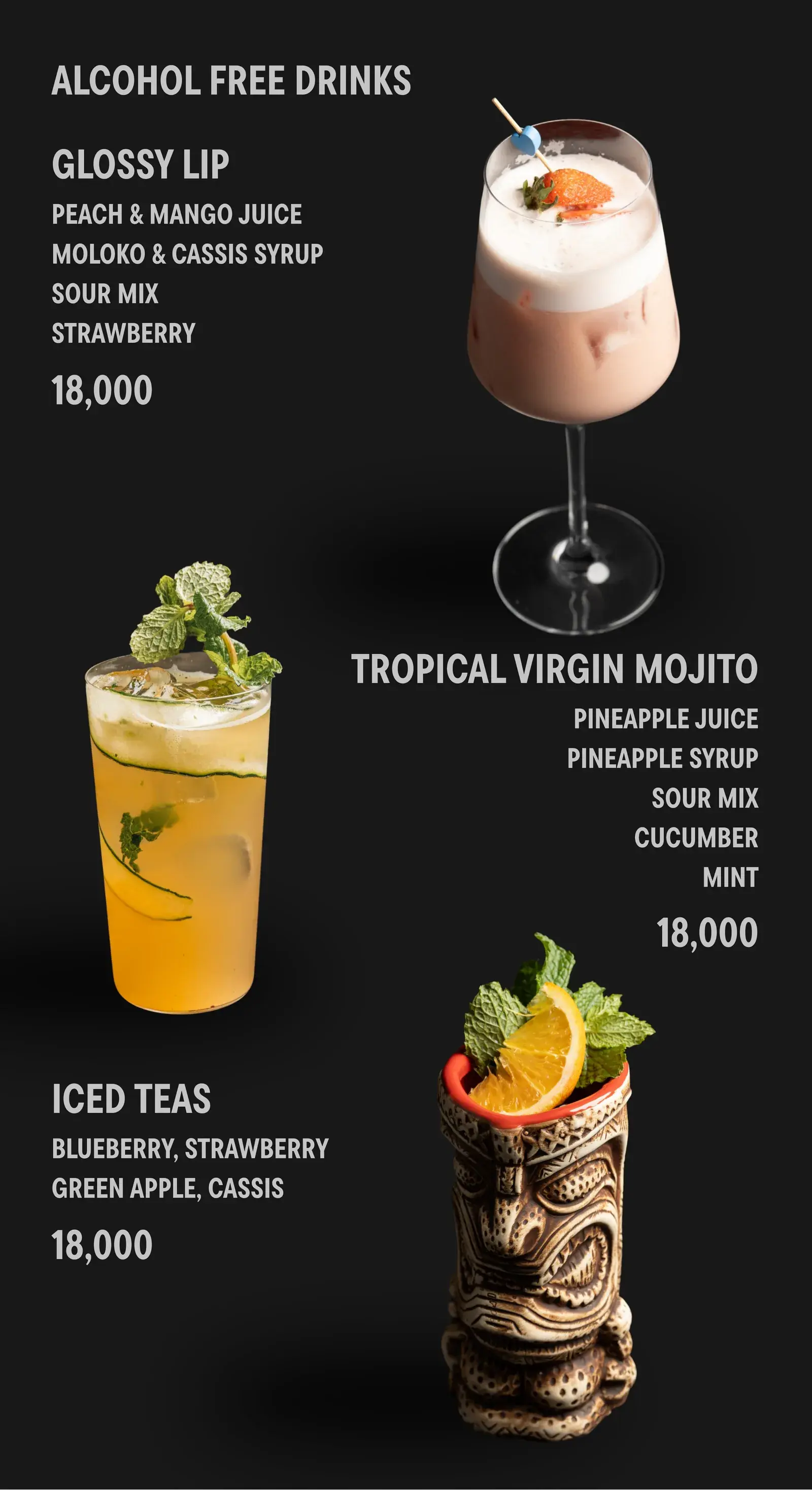 Lounge-Non-Alcohol menu, page 1